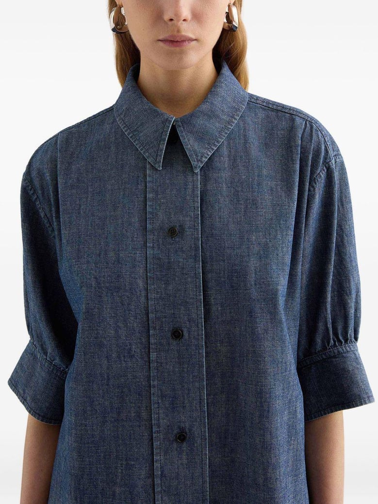 blue boxy cotton shirt by Selfnex