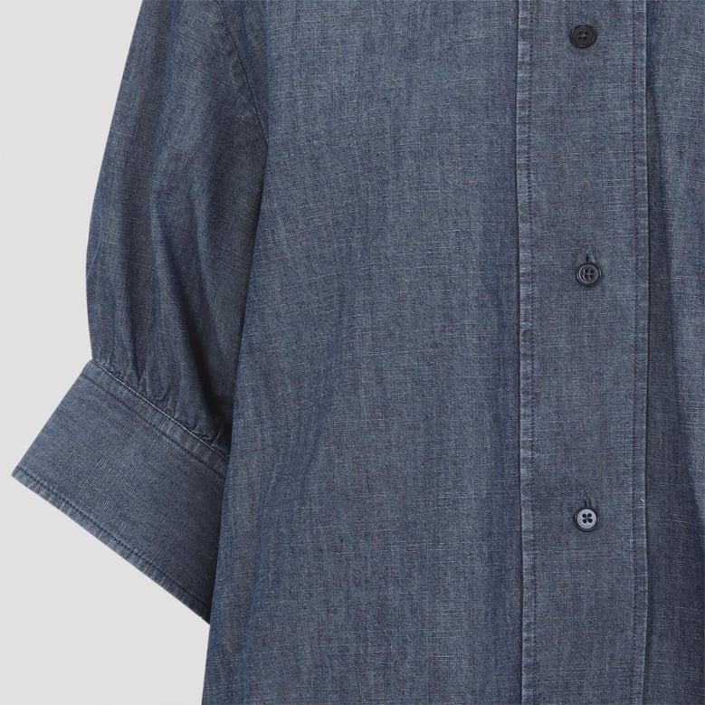 blue boxy cotton shirt by Selfnex