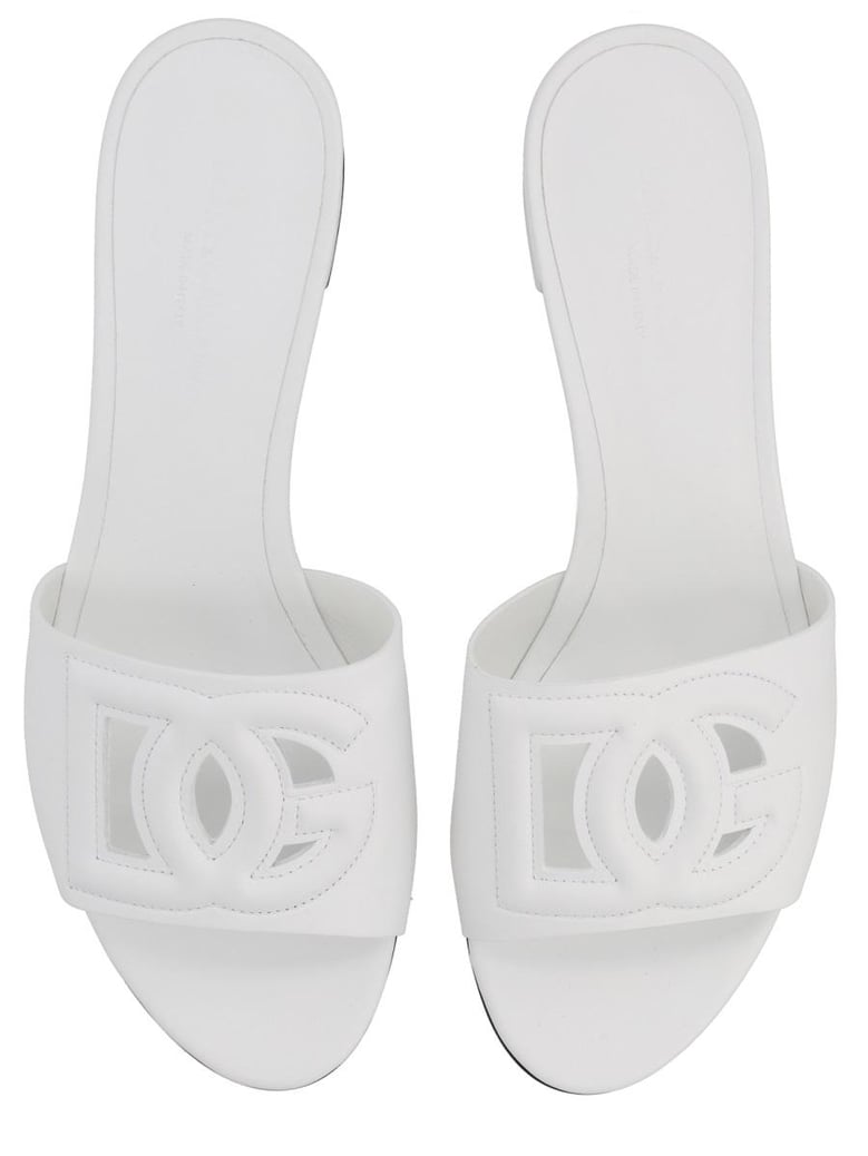 white leather flats by Selfnex
