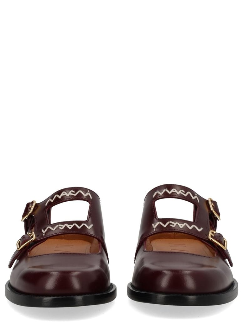 bordeaux calf leather flats by Selfnex