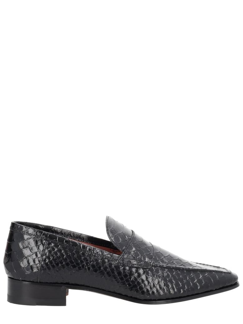 black leather loafers by Selfnex