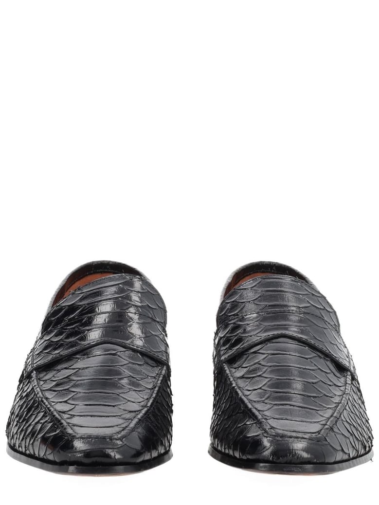 black leather loafers by Selfnex