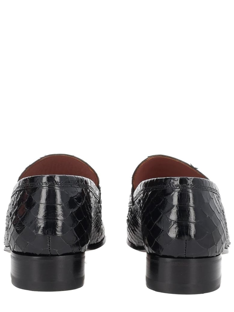 black leather loafers by Selfnex