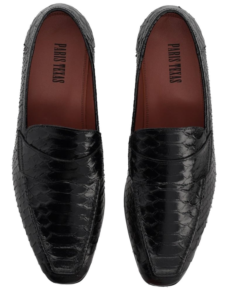 black leather loafers by Selfnex