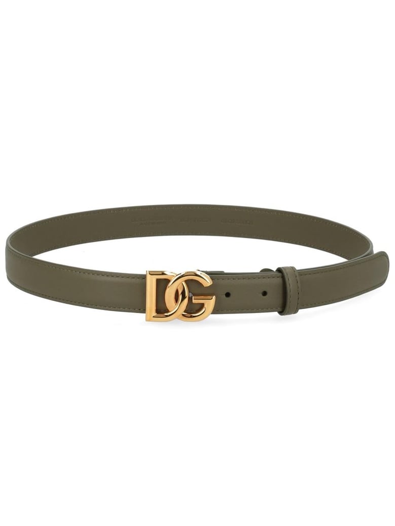 military green leather belt by Selfnex