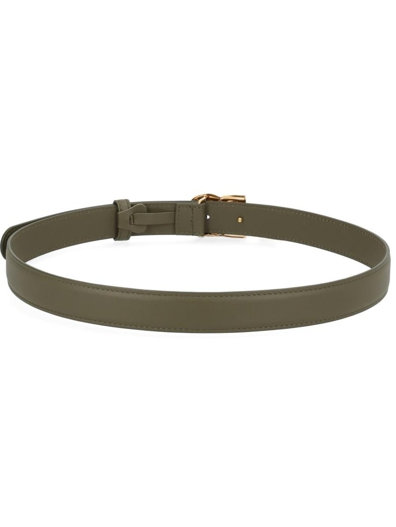 military green leather belt by Selfnex