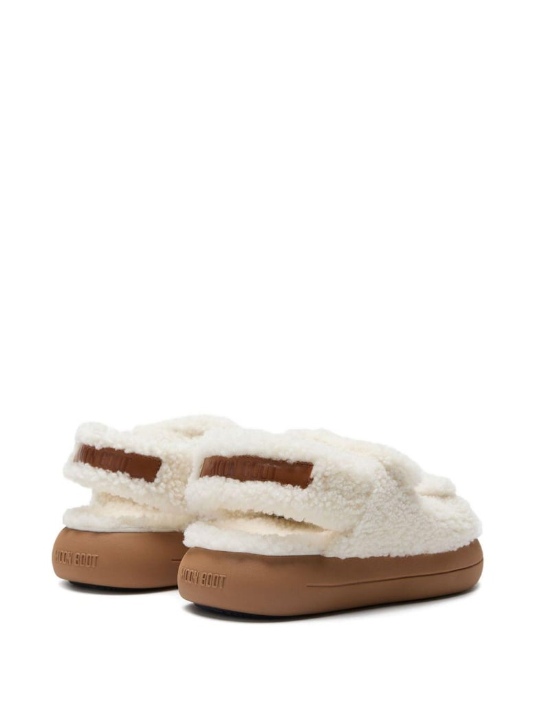 shearling double strap sandals by Selfnex