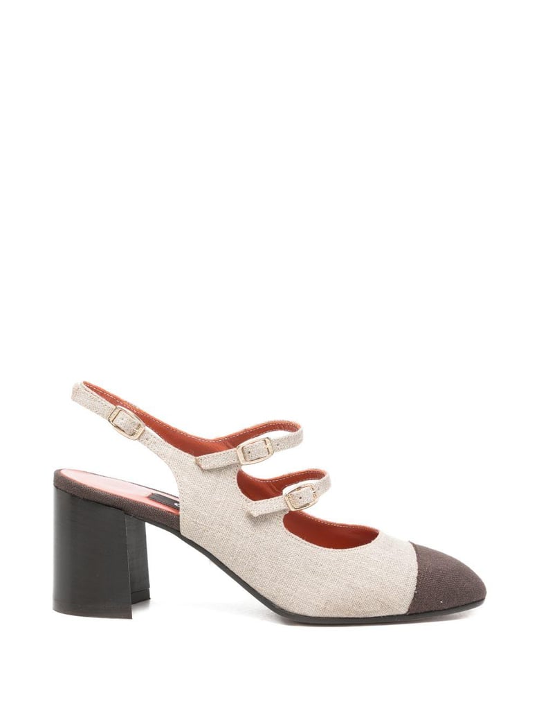 papaya slingback pumps by Selfnex