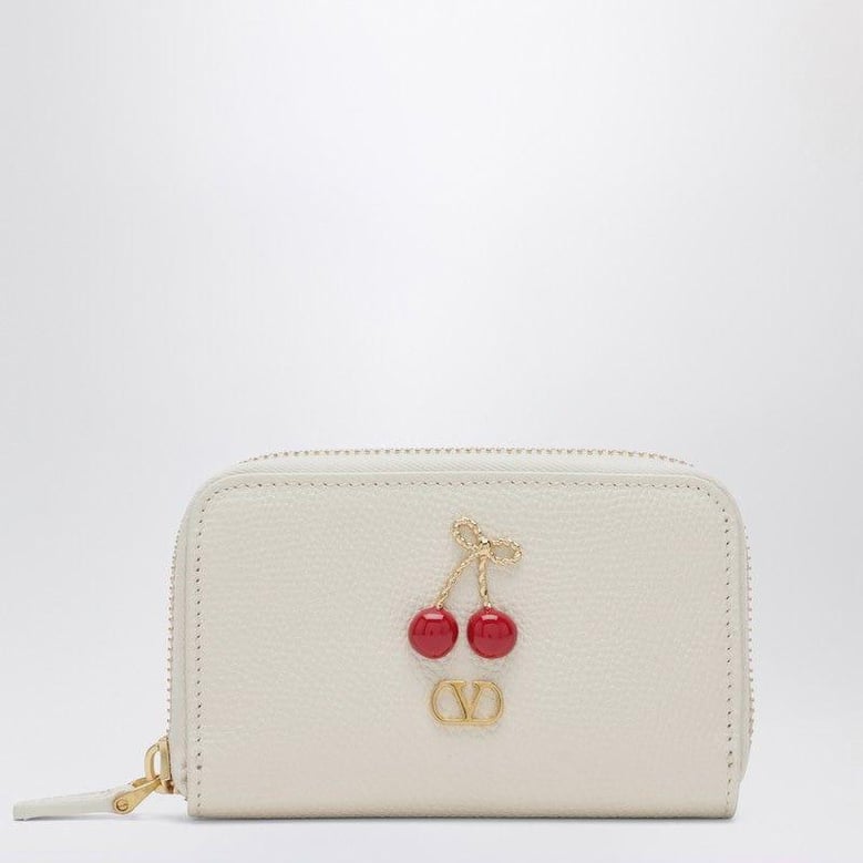 ivory cherryfic ziparound wallet by Selfnex
