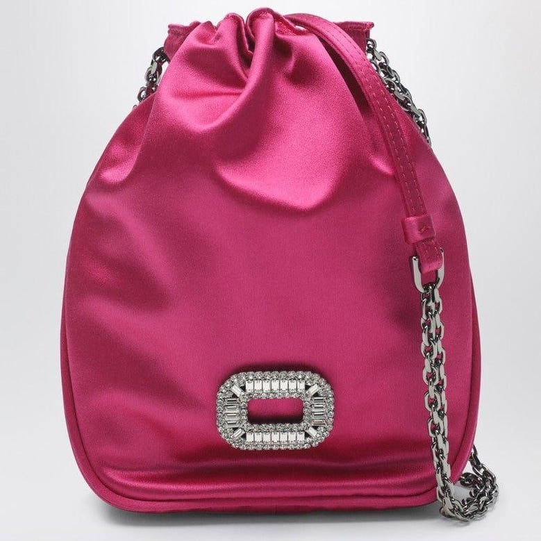 nano pilgrim bag in fuchsia satin by Selfnex