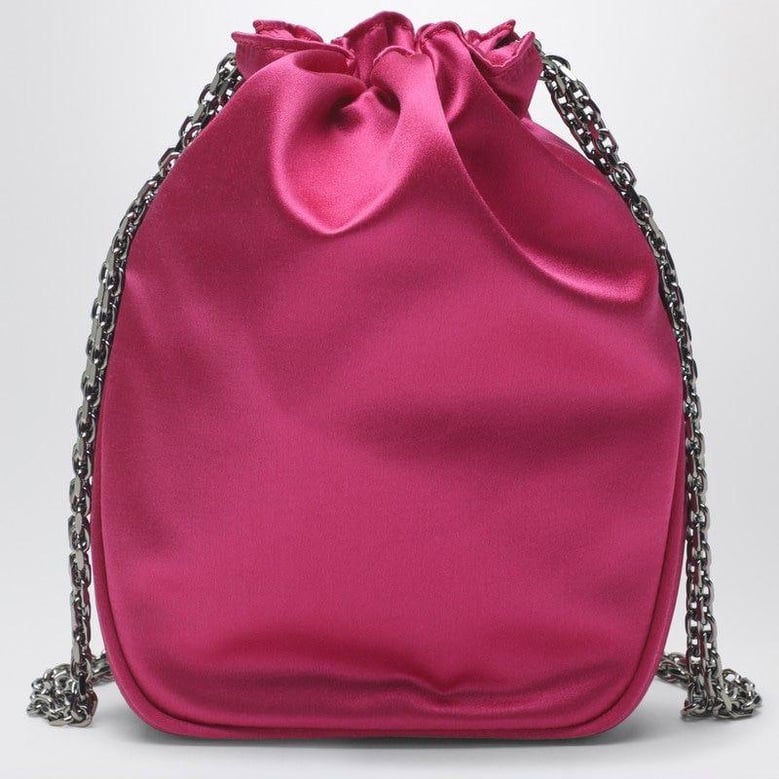 nano pilgrim bag in fuchsia satin by Selfnex