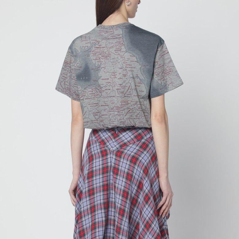 grey mélange tshirt with logo print by Selfnex