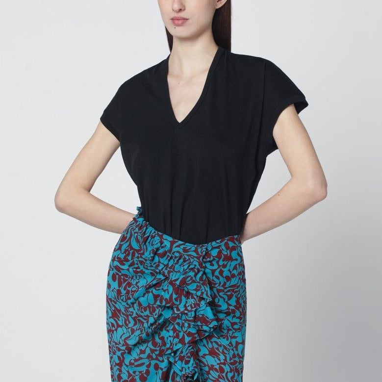 black vneck tshirt by Selfnex
