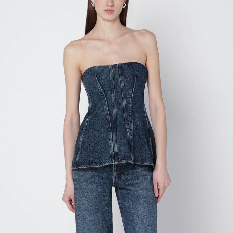 blue lara denim corset by Selfnex