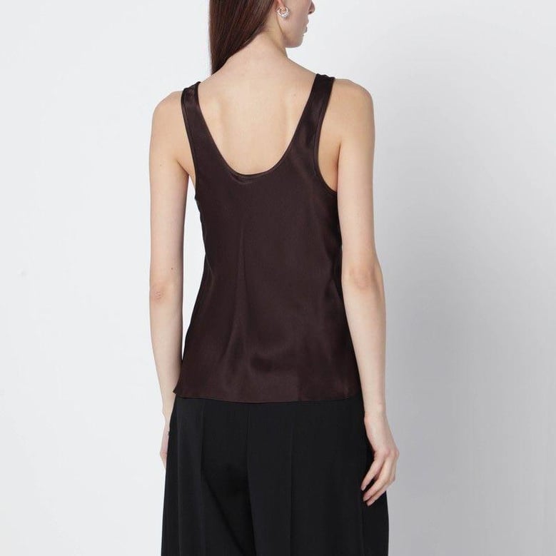 brown lea silk top by Selfnex