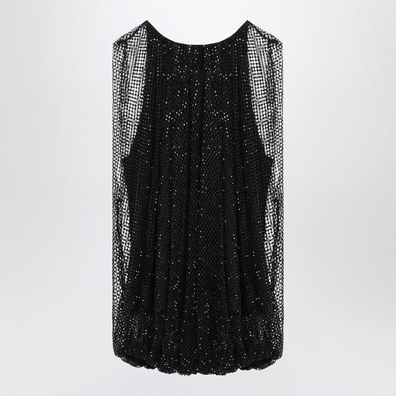 black mesh top with crystals by Selfnex