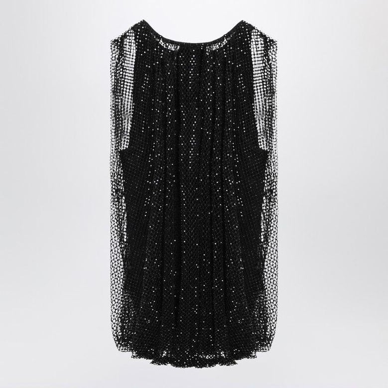 black mesh top with crystals by Selfnex