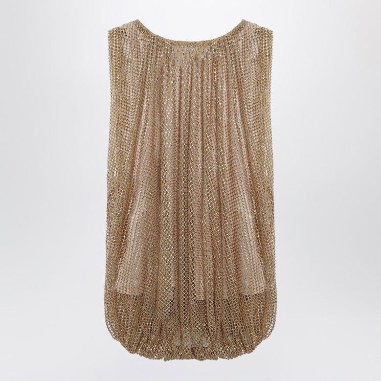 camel mesh top with crystals by Selfnex