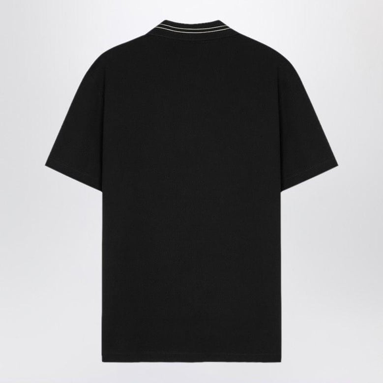 black polo shirt with medusa embroidery by Selfnex