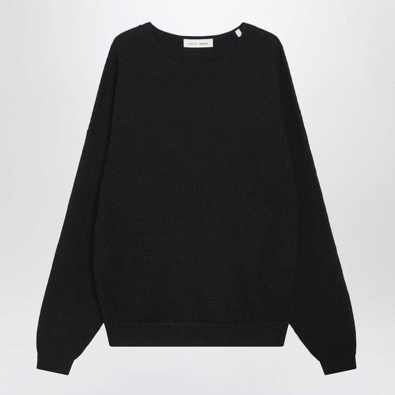 black waffleknit sweatshirt by Selfnex