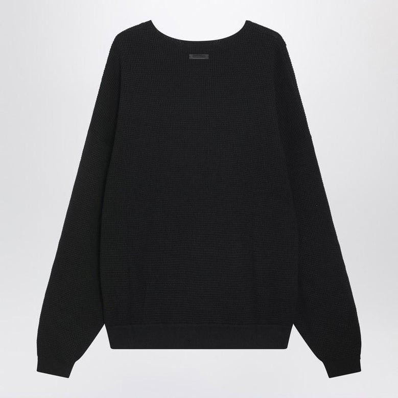 black waffleknit sweatshirt by Selfnex