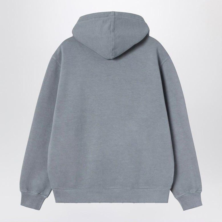 hooded torion sweatshirt office blue/grind washed by Selfnex