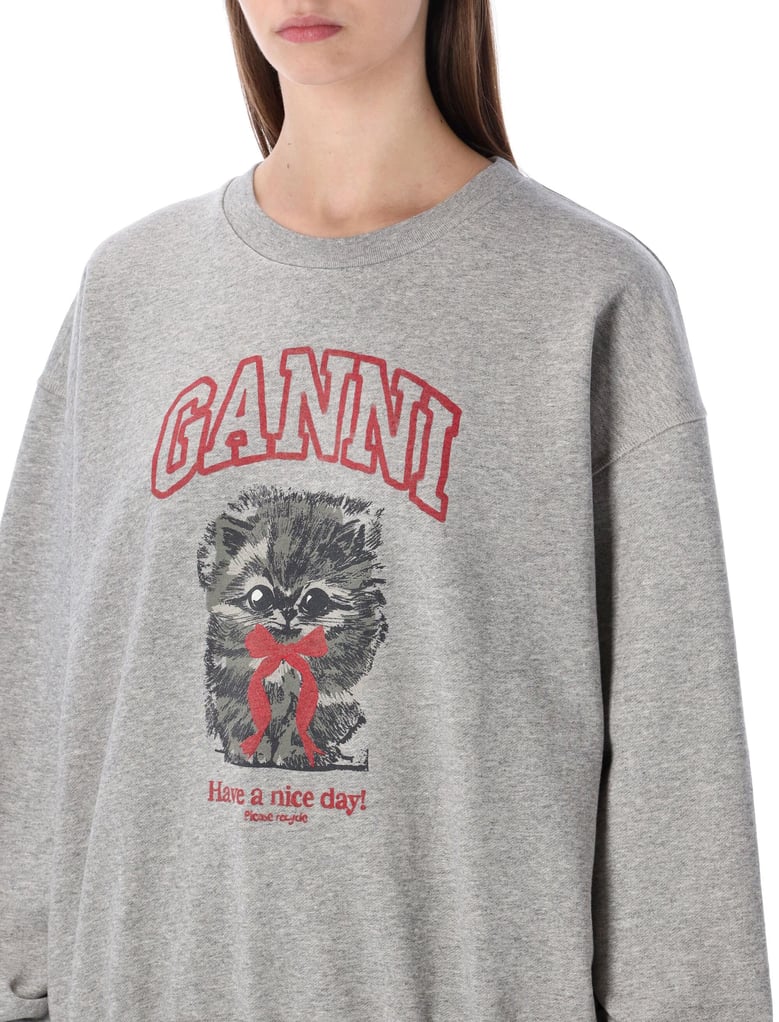 ganni grey kitty graphic sweatshirt by Selfnex