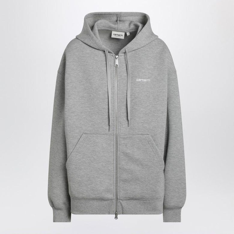 grey zip sweatshirt in cotton blend by Selfnex