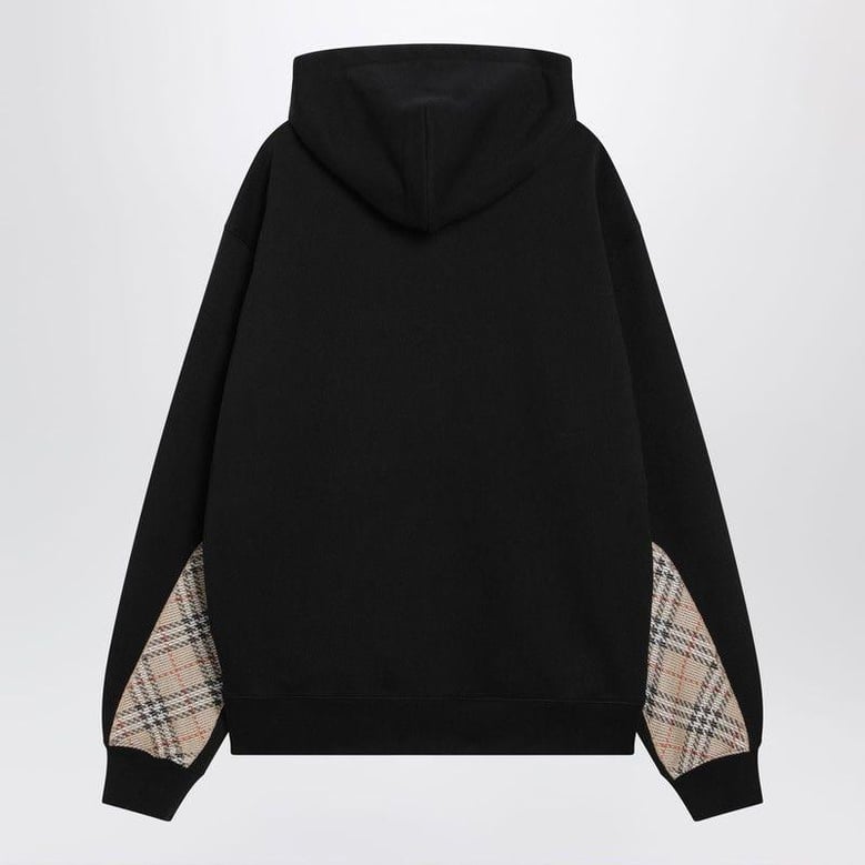 black sweatshirt with checkpattern inserts by Selfnex