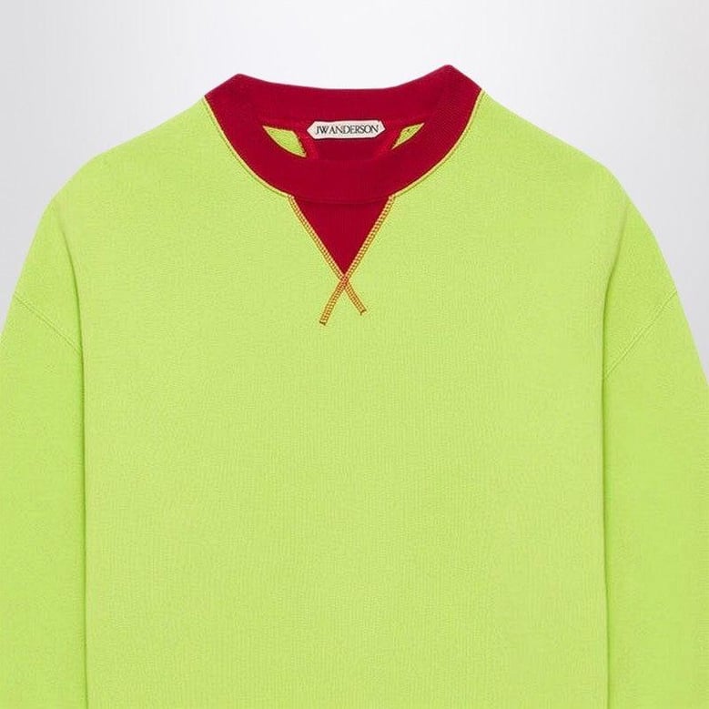 lime/red crewneck sweatshirt by Selfnex
