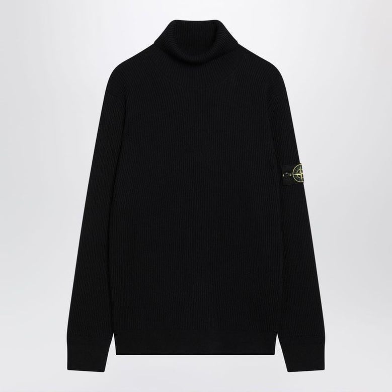 navy blue turtleneck sweater with regular fit by Selfnex