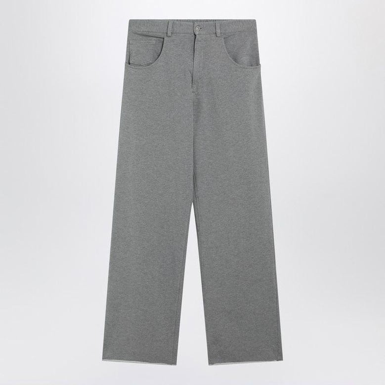 grey mélange cotton trousers by Selfnex