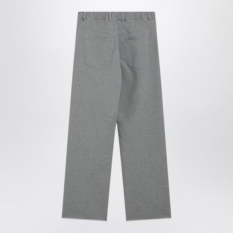 grey mélange cotton trousers by Selfnex