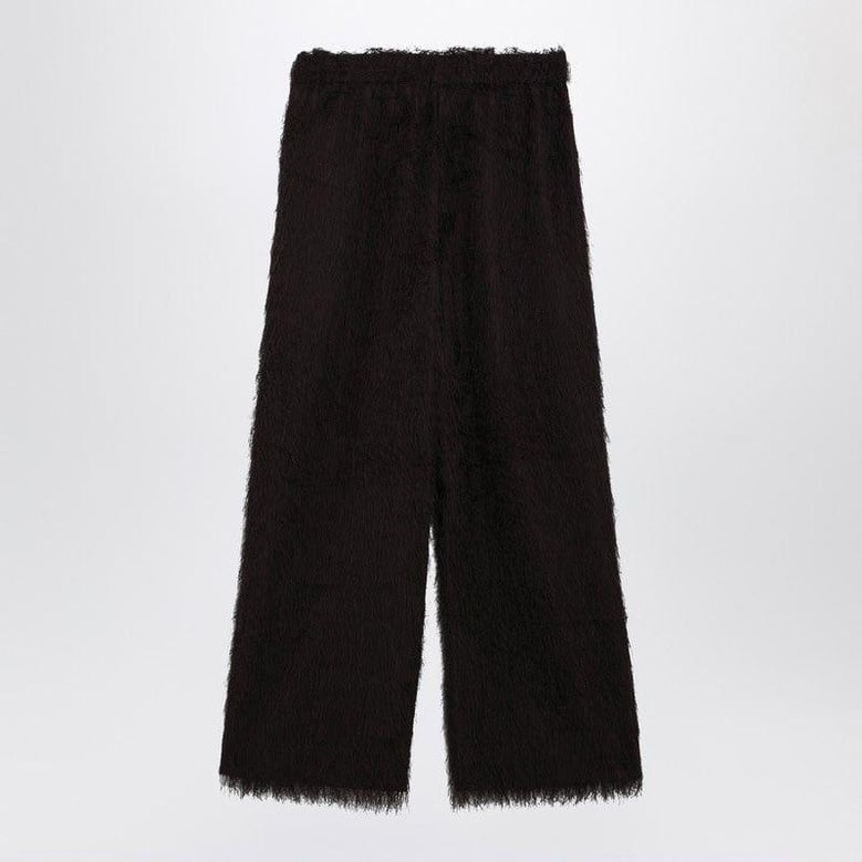 dark brown fringed trousers by Selfnex