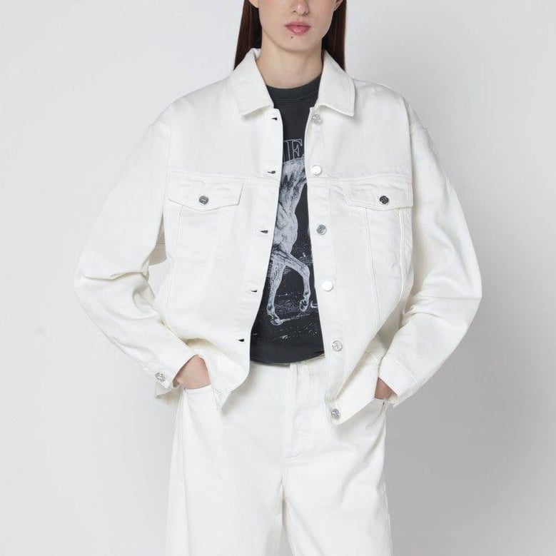 ecru organic denim jacket by Selfnex