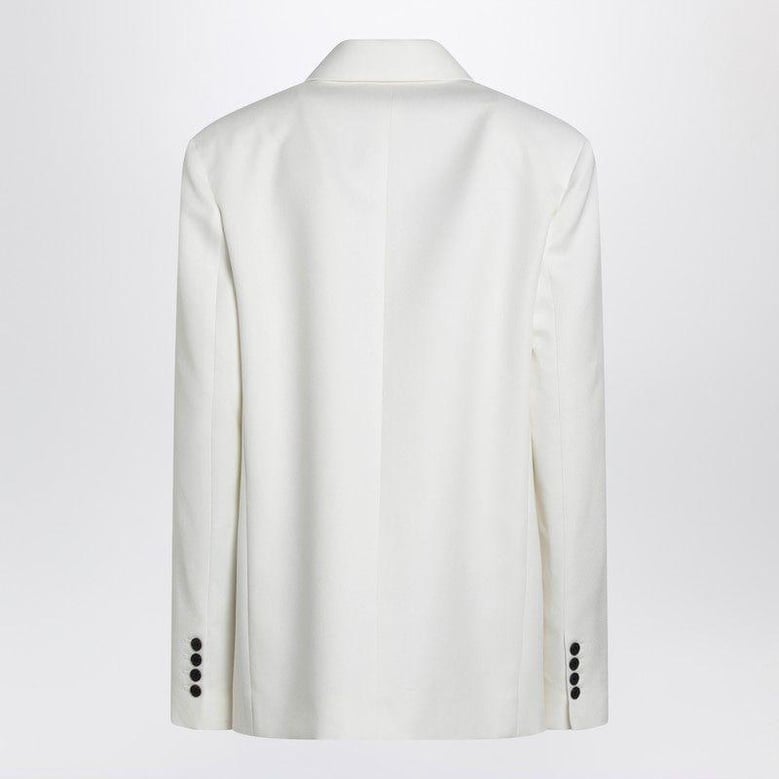 white doublebreasted woolblend jacket by Selfnex