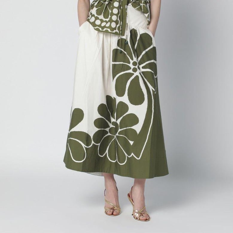 palermo maxi skirt with green print by Selfnex