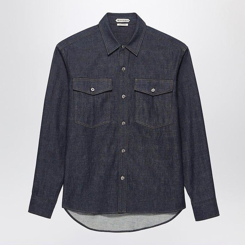 indigo oversized denim shirt by Selfnex