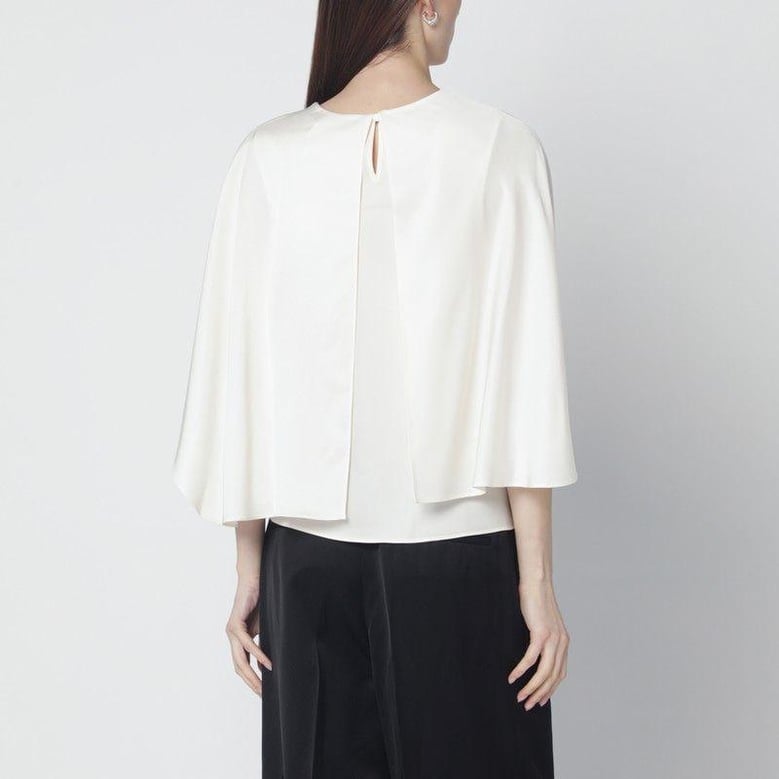 eliora cream satin blouse by Selfnex