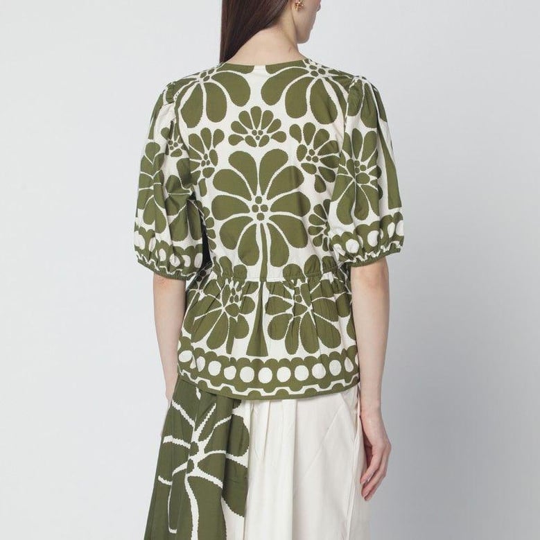palermo blouse with green print by Selfnex