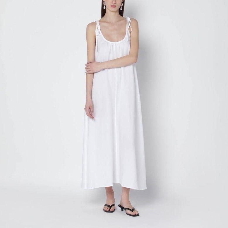 white linenblend dress by Selfnex