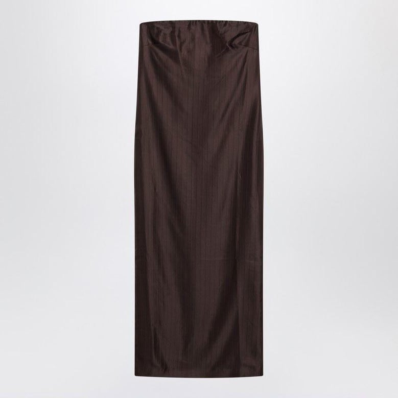 brown giulia bustier dress by Selfnex
