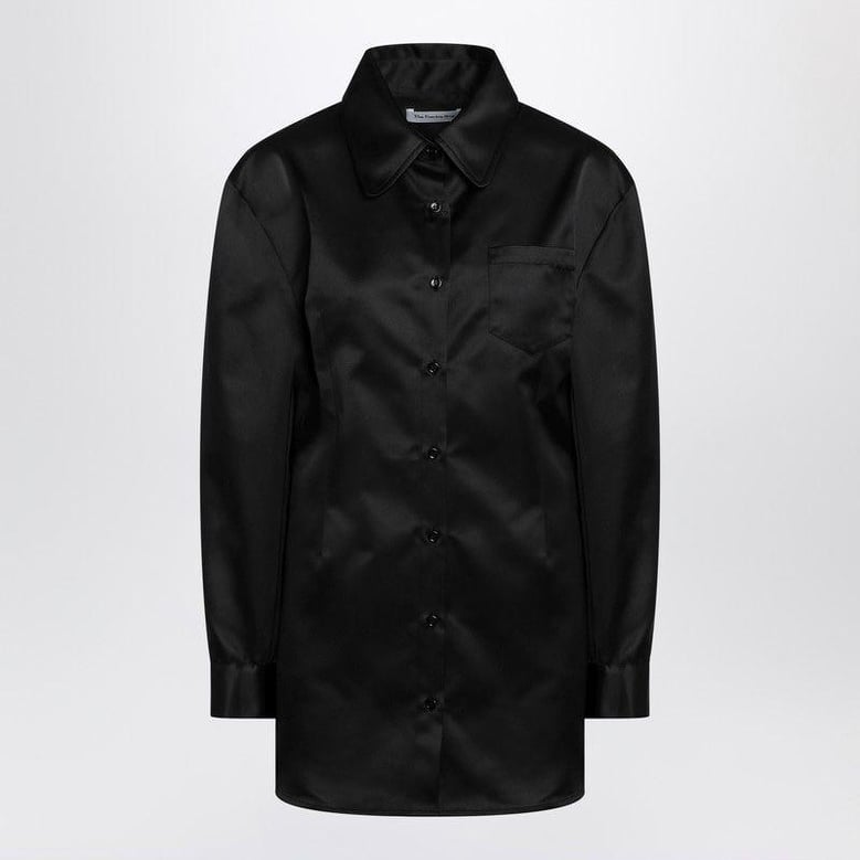 black satin shirt dress by Selfnex