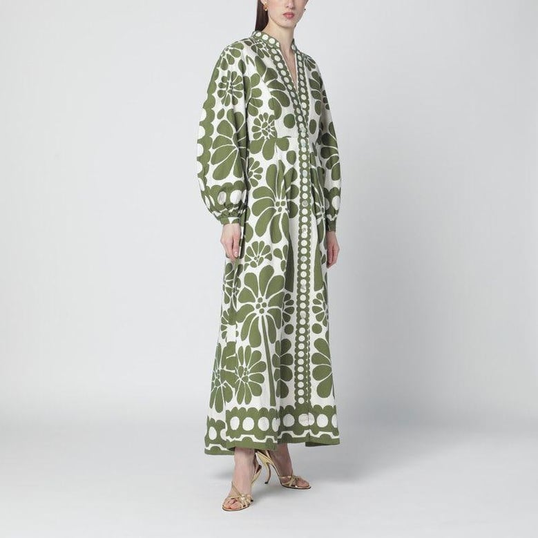 palermo dress with green print by Selfnex