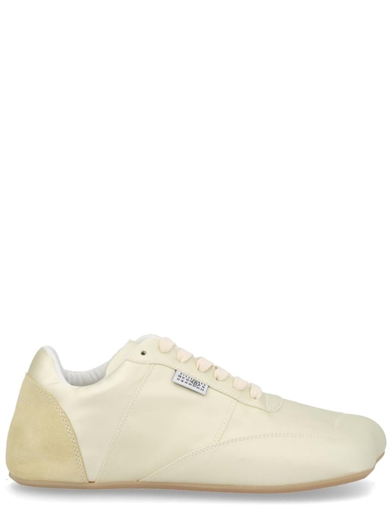 factory sneaker in white satin by Selfnex