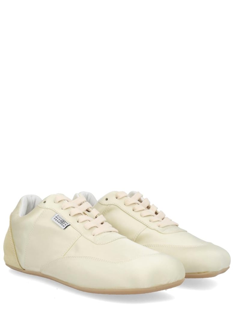 factory sneaker in white satin by Selfnex