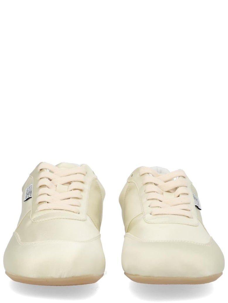 factory sneaker in white satin by Selfnex