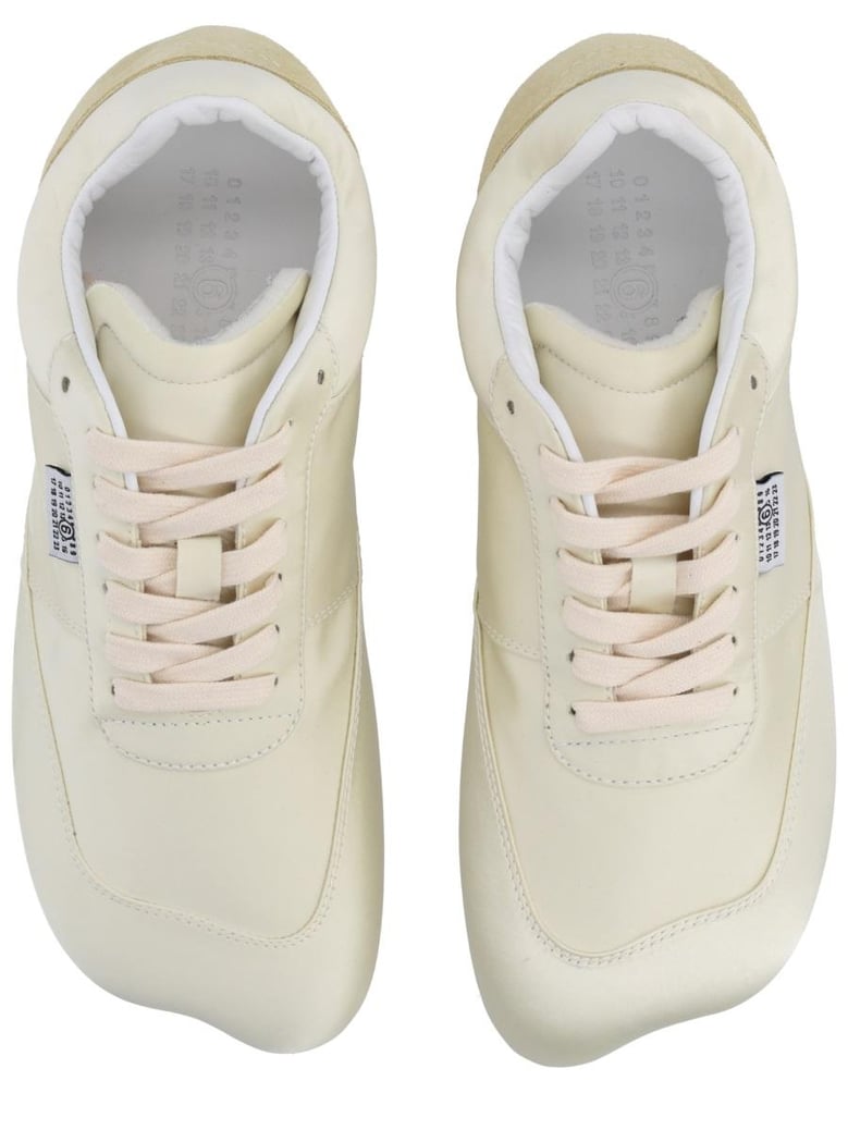 factory sneaker in white satin by Selfnex