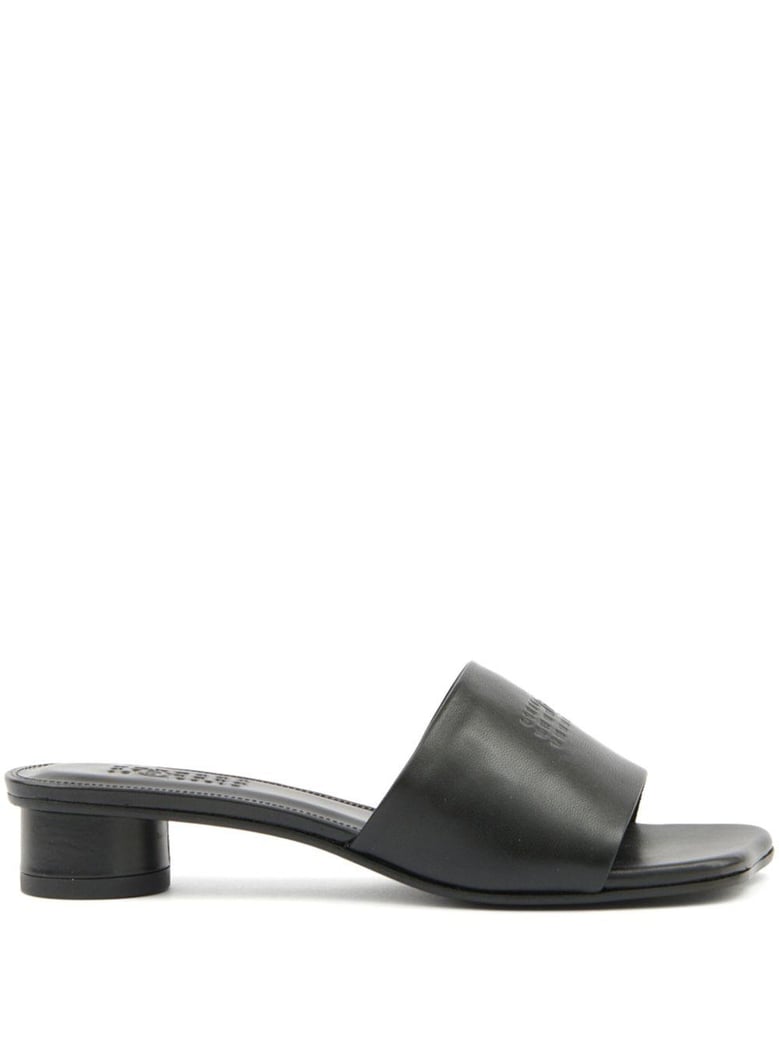 black anatomic sandals with low heel by Selfnex