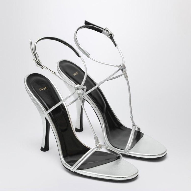 mixer sandal in silver leather by Selfnex